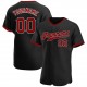 Custom Black Red-White Authentic Baseball Jersey