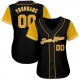 Custom Black Gold-White Authentic Baseball Jersey