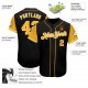 Custom Black Gold-White Authentic Baseball Jersey