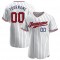 Custom White Navy Strip Red-Navy Authentic Baseball Jersey