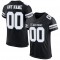 Custom Black White-Silver Mesh Authentic Football Jersey