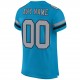 Custom Panther Blue Light Gray-Black Mesh Authentic Football Jersey