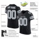 Custom Black Silver-White Mesh Authentic Football Jersey