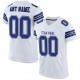 Custom White Royal-Black Mesh Authentic Football Jersey