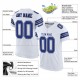 Custom White Royal-Black Mesh Authentic Football Jersey