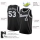 Custom Black White-Silver Gray Round Neck Rib-Knit Basketball Jersey