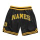 Custom Black Gold-White Authentic Throwback Basketball Shorts