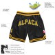 Custom Black Gold-White Authentic Throwback Basketball Shorts