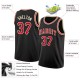 Custom Black Red-Cream Round Neck Rib-Knit Basketball Jersey