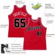 Custom Red Black-Red Authentic Throwback Basketball Jersey