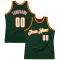 Custom Hunter Green White-Red Authentic Throwback Basketball Jersey