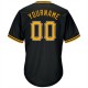 Custom Black Gold-White Authentic Throwback Rib-Knit Baseball Jersey Shirt