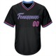 Custom Black Pink-Light Blue Authentic Throwback Rib-Knit Baseball Jersey Shirt