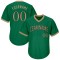 Custom Kelly Green Old Gold-Black Authentic Throwback Rib-Knit Baseball Jersey Shirt