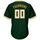 Custom Green White-Gold Authentic Throwback Rib-Knit Baseball Jersey Shirt