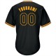 Custom Black Black-Gold Authentic Throwback Rib-Knit Baseball Jersey Shirt