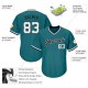 Custom Aqua White-Black Authentic Throwback Rib-Knit Baseball Jersey Shirt