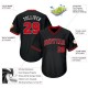 Custom Black Red-White Authentic Throwback Rib-Knit Baseball Jersey Shirt