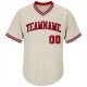 Custom Cream Red-Black Authentic Throwback Rib-Knit Baseball Jersey Shirt