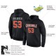 Custom Stitched Black Orange-Gray Sports Pullover Sweatshirt Hoodie