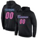 Custom Stitched Black Pink-Light Blue Sports Pullover Sweatshirt Hoodie