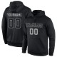 Custom Stitched Black Black-Gray Sports Pullover Sweatshirt Hoodie