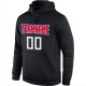 Custom Stitched Black Red-White Sports Pullover Sweatshirt Hoodie