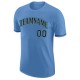 Custom Light Blue Navy-Aqua Performance T-Shirt