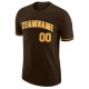 Custom Brown Gold-White Performance T-Shirt