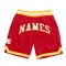 Custom Red White-Gold Authentic Throwback Basketball Shorts