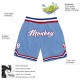 Custom Light Blue White-Royal Authentic Throwback Basketball Shorts