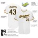 Custom White Black-Gold Authentic Baseball Jersey