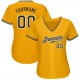 Custom Gold Black-White Authentic Baseball Jersey