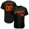 Custom Black Orange-Kelly Green Authentic Baseball Jersey