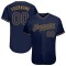 Custom Navy Navy-Old Gold Authentic Baseball Jersey