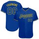 Custom Royal Royal-Gold Authentic Baseball Jersey