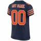 Custom Navy Orange-White Mesh Authentic Football Jersey