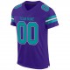 Custom Purple Aqua-White Mesh Authentic Football Jersey