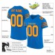 Custom Panther Blue Gold-Red Mesh Authentic Football Jersey