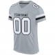 Custom Silver White-Black Mesh Authentic Football Jersey