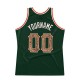 Custom Hunter Green Camo-Cream Authentic Throwback Basketball Jersey