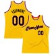 Custom Gold Black-Red Authentic Throwback Basketball Jersey