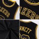 Custom Black White-Gold Authentic Throwback Basketball Jersey