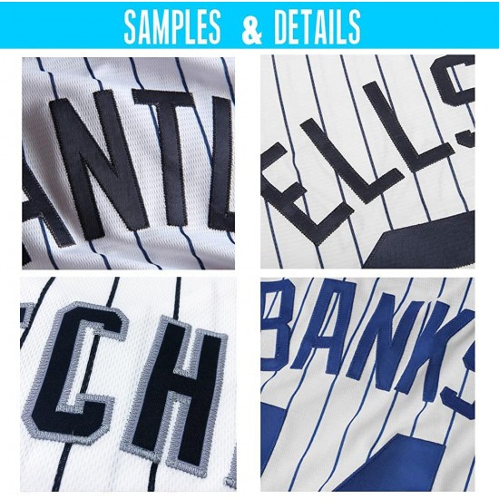 Custom White Navy Strip Red-Navy Authentic American Flag Fashion Baseball Jersey