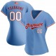 Custom Light Blue White-Red Authentic American Flag Fashion Baseball Jersey