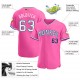 Custom Pink White-Light Blue Authentic American Flag Fashion Baseball Jersey