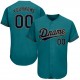 Custom Aqua Navy-Old Gold Authentic Baseball Jersey