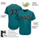 Custom Aqua Navy-Old Gold Authentic Baseball Jersey