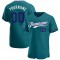 Custom Aqua Purple-White Authentic Baseball Jersey