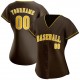 Custom Brown Gold-White Authentic Baseball Jersey